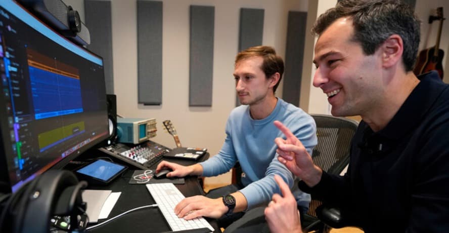 SOCAN Suno lawsuit AI music Canada: a songwriter at a mixing desk in a Toronto recording studio.